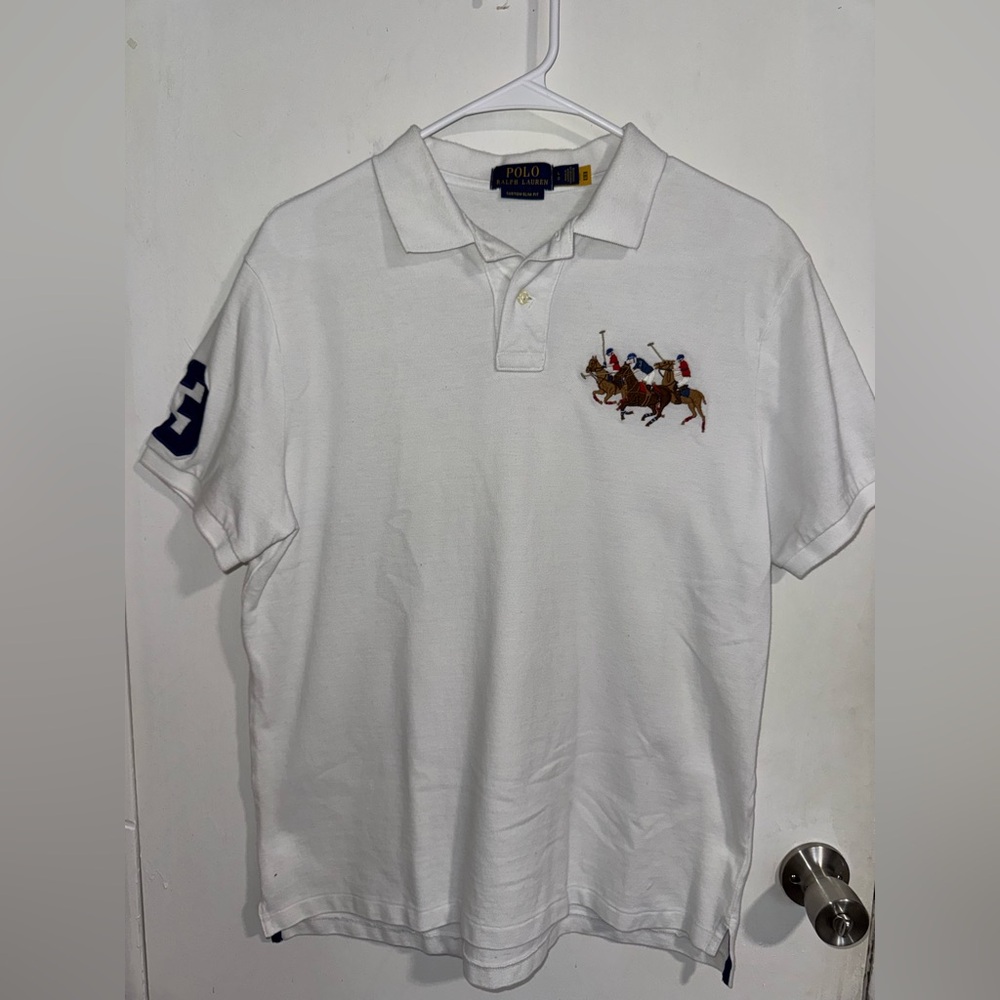 Ralph Lauren White Polo Shirt with Embroidered Logo